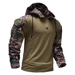 Darringls Herren Military Combat Hoodies Multiple Pockets Tactical Pullover Sweatshirt Army Hooded Militäruniform Camouflage taktisches Hunting Top von Darringls