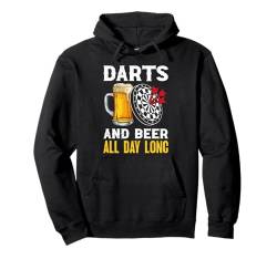 DARTS AND BEER ALL DAY LONG Lustiges Bierfan Darts Liebhaber Pullover Hoodie von Darten Geschenk Dart Shirt Darten Geschenkidee