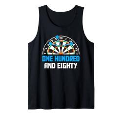 Dart Spieler ONE HUNDRED AND EIGHTY Lustiges Darts Tank Top von Darten Geschenk Dart Shirt Darten Geschenkidee