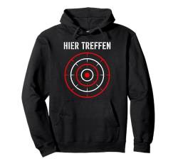 Dartspieler HIER TREFFEN Lustiges Dart Spieler Dart Fan Pullover Hoodie von Darten Geschenk Dart Shirt Darten Geschenkidee