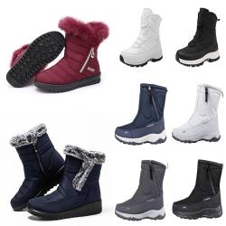 Damen Schneestiefel,Winterstiefel Wasserdicht Damen,Dicker Boden Wanderschuhe Weiche Warme Winterschuhe Vielseitig Schlupfstiefel Für Freizeit Sport Und Tägliche von Dasongff