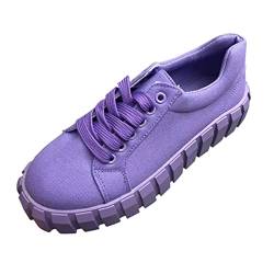 Dasongff Flache Schuhe mit Spitze, flache Schuhe, Freizeitschuhe, Sneaker, für Damen, flach, rund, modisch, lässig, für Damen, geschlossener Zehenbereich, sexy, violett, 41.5 EU von Dasongff