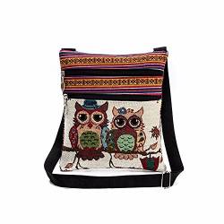 Dasongff OWL Handtasche, Rucksack, bestickt, Einkaufstasche, Damen, Posttasche, Geldbörse, Geldbörse, 8 Männer, A., One size von Dasongff