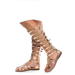 Dasongff Schuhe Sandalen Damen Gladiator Römisch Sandalen Sommer Strand Sandals Riemchensandalen Knie Hohe Stiefel Peep Toe Sandalen Schnürschuhe Elegant Kniehohe Freizeitsandalen von Dasongff