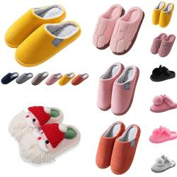 Hausschuhe Damen PlüSch,Filzpantoffeln Damen,GefüTtert Fuzzy Hauspantoffeln Flauschige Casual Filzhausschuhe Unisex Slippers Thermal Schlappen MäNner Geschenke Weihnachten von Dasongff