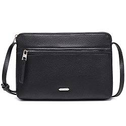 DAVID - JONES INTERNATIONAL. Crossbody Taschen für Damen, Kunstleder Dünne Umschlag Schultertasche Handy Crossbody Geldbörse mit langem Riemen, schwarz, Small, CH21031-BLACK von David Jones