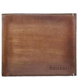 DAVIDOFF VENICE Herren Portemonnaie Cognac – Elegante Brieftasche aus feinem Leder mit Ombre-Effekt – edle Herren Geldbörse mit 3 Steckfächern, 2 Taschen und Münzfach von DAVIDOFF