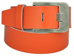 Dayneq 5cm Breit Echt leder Guertel Alteisern Nickel Free Schnalle-ORANGE-105 Bundweit von Dayneq