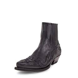 Damen Herren Western Cowboystiefel Rutsch Auf Stiefeletten Chunky Heel Spitze Zehenstiefel,Schwarz,40 EU von Dcbdx