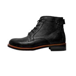 Dcbdx Herren Stiefeletten zum Schnüren Wasserdichtes Arbeitsstiefel Klassische Chukka Boots Motorrad Stiefel,Schwarz,45 EU von Dcbdx