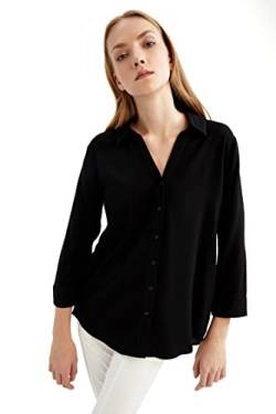 DeFacto Damen K4655AZ Shirt, Black, L von DeFacto