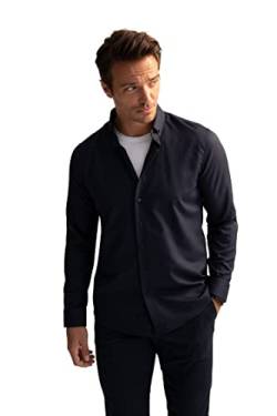 DeFacto Herren Langarm Shirt Langarm Hemden für Herren NAVY,3XL von DeFacto