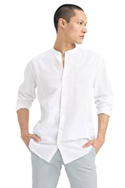 DeFacto Herren N6491AZ Shirt, White, S von DeFacto