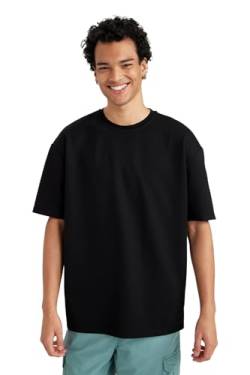 DeFacto Herren X3926AZ T-Shirt, Black, XS von DeFacto