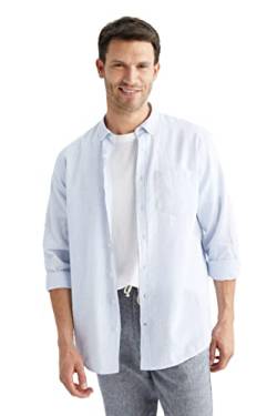 DeFacto Herren X7190AZ Tunic Shirt, LT.Blue, XS von DeFacto