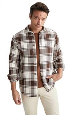 DeFacto Herren Z5180AZ Tunic Shirt, Brown, 3XL von DeFacto