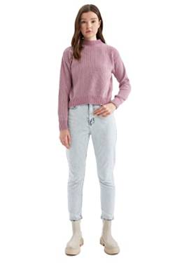 DeFacto Pullover Normal Passform für Damen - Rollkragenpullover Pulli für Oberteile Damen LT.PINK,XL von DeFacto