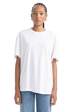 DeFacto Women's B0648AX T-Shirt, White, Small von DeFacto