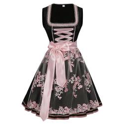 DeaAmyGline Dirndl Damen Midi Trachtenkleid Trachtenmode Trachtenrock Dirndlkleid inkl. Dirndlbluse Dirndlschürze 3 Teilig Dirndl für Damen Oktoberfest Besondere Anlässe von DeaAmyGline