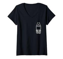 Damen Gehörlose Hunde T-Shirt mit V-Ausschnitt von Deaf Dog Owner