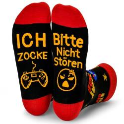 Dealswin Lustige Gaming Socken Gamer Geschenk Mit Spruch Bitte Nicht Stören Ich Zocke Zocken Socken Neuheit Lustig Geschenke Für Zocker Männer Herren Damen Frauen Geburtstag Weihnachts Erntedankfest von Dealswin