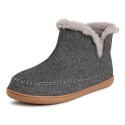 Dearfoams Herren Alpine by Men's Brixen Indoor/Outdoor Memory Foam Boot Slipper Hausschuh, dunkelgrau (Dark Heather Grey), 43/44.5 EU Weit von Dearfoams