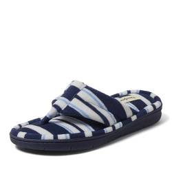 Dearfoams Leichte Damen-Slipper, Frottee, Memory-Schaum, Sommer-Slipper, Blauer Streifen, 7-8 von Dearfoams