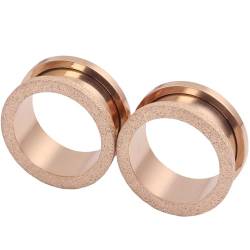 1 Paar Rosegold 4 mm(6 G) Hohles Plugs Tunnel Ohrringe Ohrstöpsel Septum Piercing Ohrplugs Körperschmuck Ohr Dehnstäbe Expander Titanstahl Edelstahl Frauen Damen Herren von Decentraland