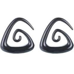 1 Paar Schwarz Dreieck 4 mm(6 G) Acryl Dehnspiralen Plugs Tunnel Kegel Dehnungsschnecke Acrylkegel Dehnschnecke Set Ohrringe Dehnstab Piercing Spirale Ohr Expander Frauen Herren von Decentraland