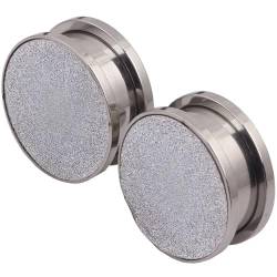 1 Paar Silber 5 mm(4 G) Solide Plugs Tunnel Ohrringe Ohrstöpsel Septum Piercing Ohrplugs Körperschmuck Ohr Dehnstäbe Expander Titanstahl Edelstahl Frauen Damen Herren von Decentraland