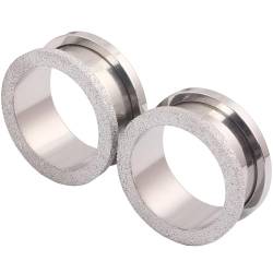 1 Paar Silber 6 mm(2 G) Hohles Plugs Tunnel Ohrringe Ohrstöpsel Septum Piercing Ohrplugs Körperschmuck Ohr Dehnstäbe Expander Titanstahl Edelstahl Frauen Damen Herren von Decentraland