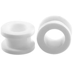 2 Stück 5 mm(4 G) Weiß Acryl Ohr Plug Tunnel Ohrringe Körperschmuck Innengewinde Fleischtunnel Dehnset Dehnstäbe Ohrstöpsel Expander Frauen Damen Herren Ohrplugs Piercing von Decentraland