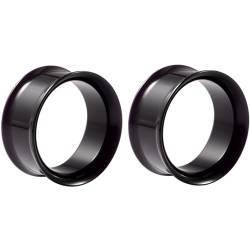 2 Stück Schwarz 10 mm(00 G) Acryl Tunnel Double Flared Plugs Ohrringe Dehnstäbe Ohrstöpsel Ohrplugs Ohr Dehnstäbe Expander Septum Piercing Körperschmuck Frauen Damen Herren von Decentraland