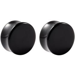 2 Stück Schwarz 5 mm(4 G) Acryl Tunnel Double Saddles Plugs Ohrringe Dehnstäbe Ohrstöpsel Ohrplugs Ohr Dehnstäbe Expander Septum Piercing Körperschmuck Frauen Damen Herren von Decentraland