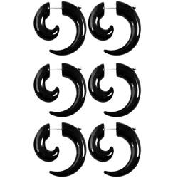 3 Paar 4 mm(6 G) Schwarz Acryl Dehnspirale Plugs Fake Tunnel Kegel Ohrringe Ohrstöpsel Dehnstab Piercing Spirale Ohrstecker Körperschmuck Ohr Expander Frauen Damen Herren von Decentraland