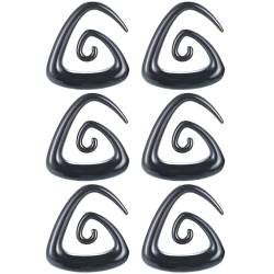 3 Paar Schwarz Dreieck 3 mm(8 G) Acryl Dehnspiralen Plugs Tunnel Kegel Dehnungsschnecke Acrylkegel Dehnschnecke Set Ohrringe Dehnstab Piercing Spirale Ohr Expander Frauen Herren von Decentraland