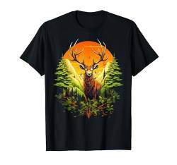 Hirsch Wald Wildlife T-Shirt von Deer Buck Retro Hunting Designs