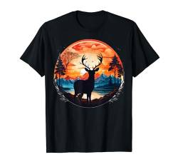 Hirsch Wald Wildlife T-Shirt von Deer Buck Retro Hunting Designs