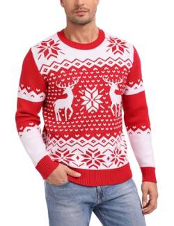 Demigimi Weihnachtspullover Herren Strickpullover Christmas Sweater Weihnachtspulli Weihnachten Pullover Hoodie Sweatshirt von Demegimi