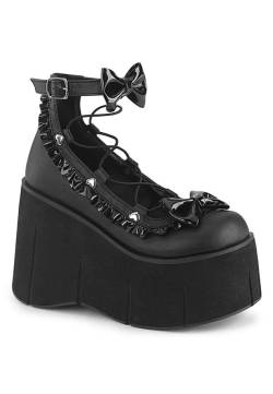 DemoniaCult - Kera 18 Black Vegan Leather - Girl Schuhe - Schwarz - EU 39 - Synthetic/Textile/Gummi,Kunstleder von DemoniaCult