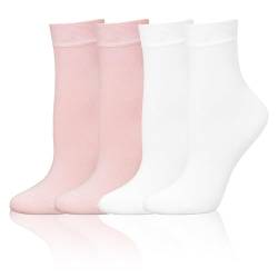 DeoMed antibakterielle Kindersocken | Made in EU | Gesundheitsprodukt | druckfrei | nahtlose Socken für Kinder | KidDeo mit premium Sanitized Actifresh Technologie | Mädchen | 4 Paar | rosa und weiß von DeoMed