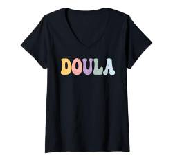 Damen Doula - Hebamme T-Shirt mit V-Ausschnitt von Designs für Doula Hebamme