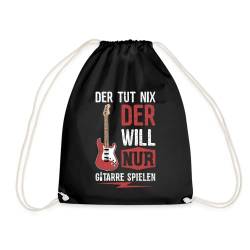 DesignsByJnk5 Turnbeutel Unisex Gitarre | Der TUT Nix Der Will Nur Gitarre Spielen Sportbeutel Gitarre Spruch | Gitarrist lustige Sprüche Tasche Geschenkidee Gitarre von DesignsByJnk5