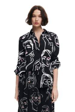 Desigual Damen Woman Woven Shirt Long Sleeve Blouse, Schwarz, L EU von Desigual