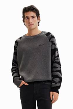 Desigual Men's JERS_Arnaldo 2041 GRIS Sedona Pullover Sweater, Black, XXL von Desigual