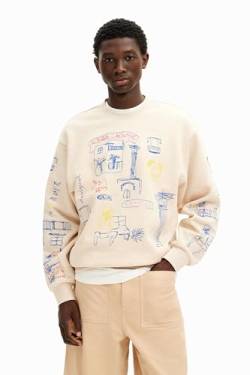 Desigual Men's Man Knit Sweat Long Sleeve Sweatshirt, Weiß, M von Desigual