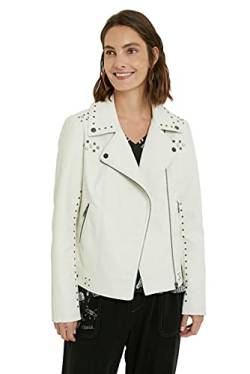 Desigual Womens CHAQ_CHALCOT Crescent Jacket, White, 44 von Desigual