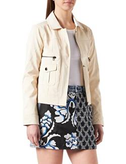 Desigual Womens CHAQ_Primavera Kunstlederjacke, White, M von Desigual