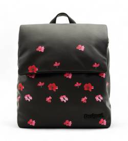 Desigual für Damen. 24SAKP19 Rucksack S gesteppt schwarz Blumen (OSFA), Lässig, Polyurethan von Desigual