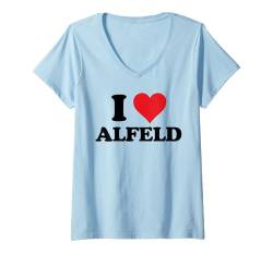 Damen I Heart Alfeld Germany Love German Souvenir Item T-Shirt mit V-Ausschnitt von Deutschland Cities Towns Merch Tees And Stuff